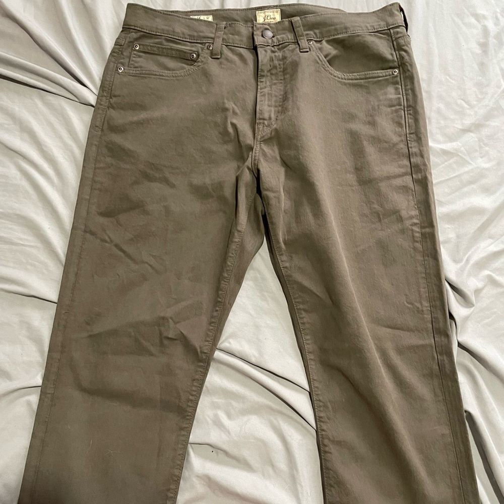 J.Crew 5 canvas pocket pants- dill (brown)- 34/32